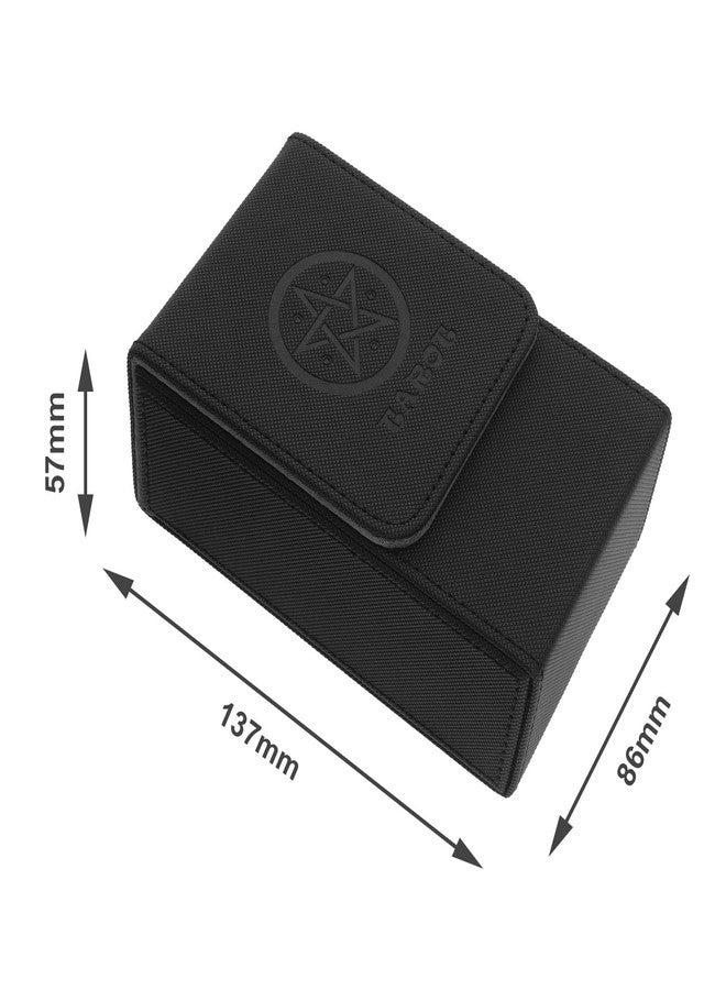 SING F LTD Tarot Card Case Card Deck Box PU Leather Card Storage Box Magnetic Closure Single-Sleeved Cards Box Protect Cards Solid Black - Image 4